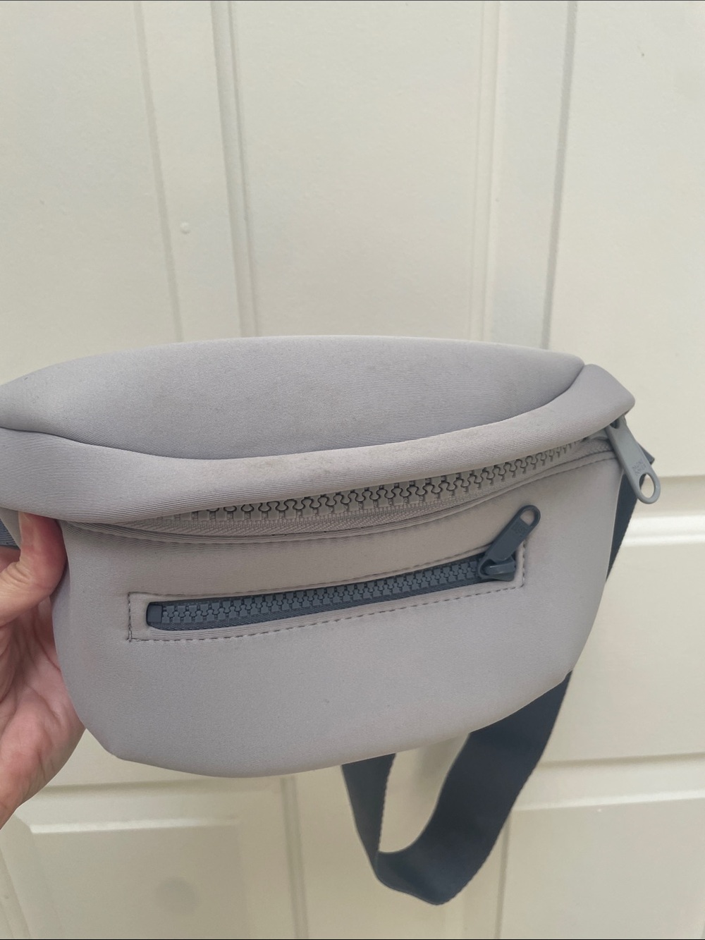 Dagne Dover Light Gray Neoprene Belt Bag